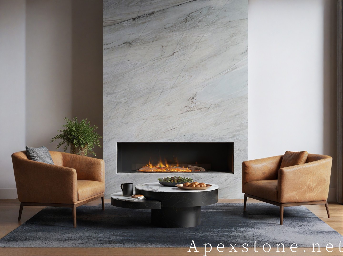 Entryway Lazy Susan Blue Marble Top TV Stands